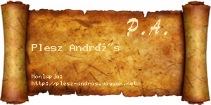 Plesz András névjegykártya