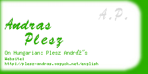 andras plesz business card